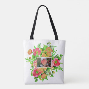 Your 2 Photos in Flower Frames custom bags