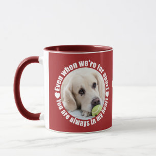 YOUR 2 PHOTOS & MONOGRAM Far Apart Love mugs