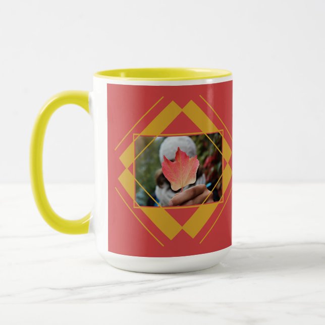 YOUR 2 PHOTOS & MONOGRAM mugs (Left)