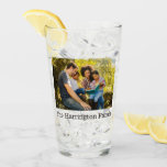 YOUR 2 photos &amp; name custom pint glass