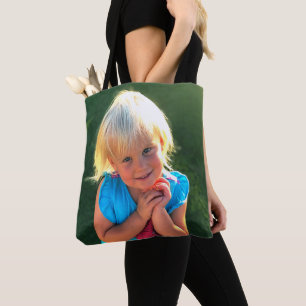 Your 2 Photos Personalized Tote Bags, Full Print Bag