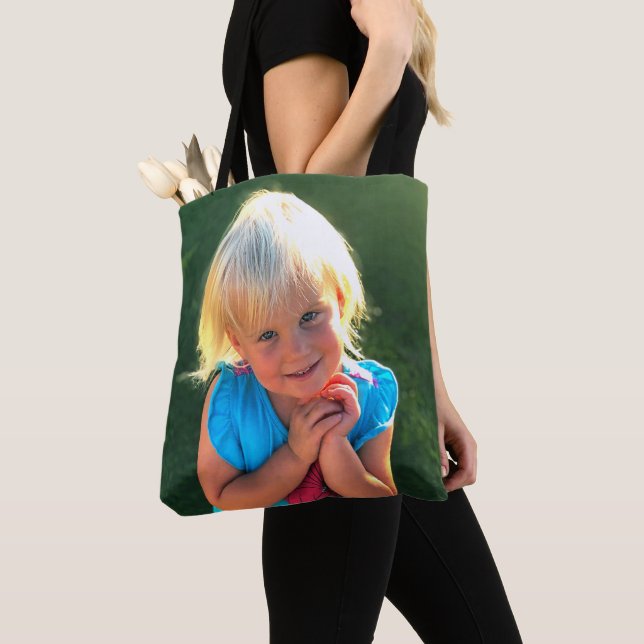 Your 2 Photos Personalized Tote Bags, Full Print Bag (Close Up)