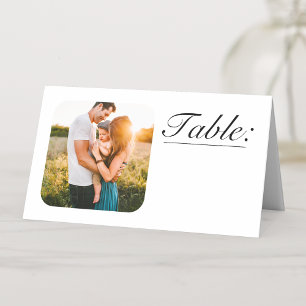 Your 2 Photos Table Numbers Place Card
