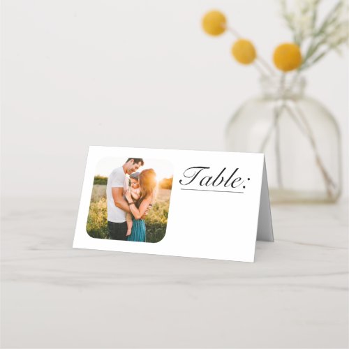 Your 2 Photos Table Numbers Place Card