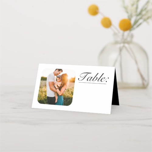 Your 2 Photos Table Numbers Place Card