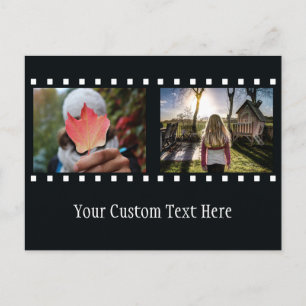 YOUR 2 PHOTOS & TEXT "film strip" postcard