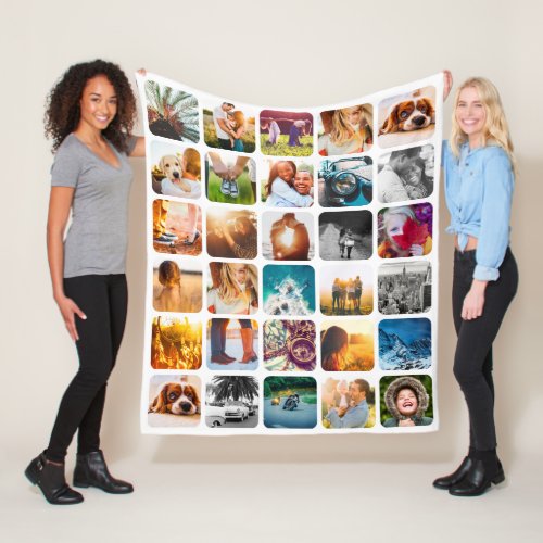 Your 30 Photos Blanket Soft Rounded Square Collage