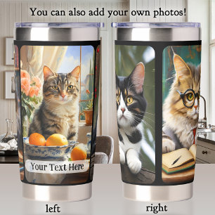Your 3 Cat Photos Artistic Insulated Tumbler