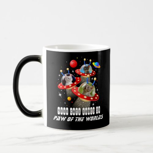 Your 3 Cats in an Alien Spaceship UFO Sci Fi Film Magic Mug