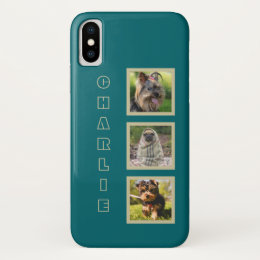 YOUR 3 PHOTOS & custom name phone cases