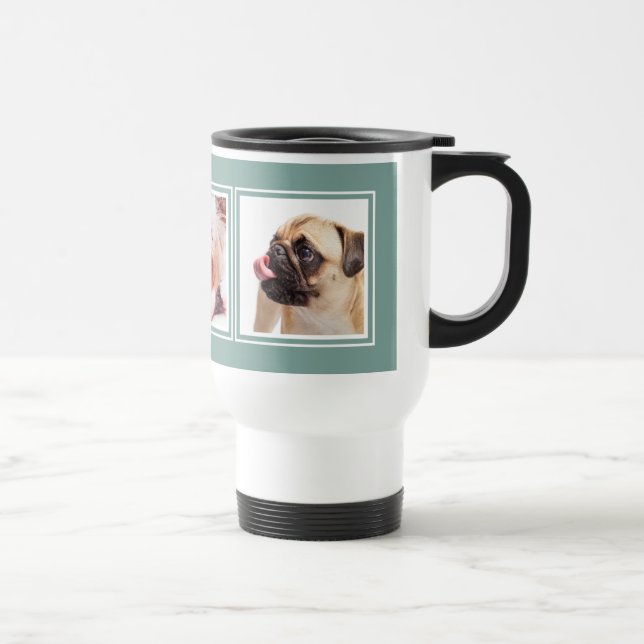 YOUR 3 PHOTOS / dogs custom color mugs (Right)