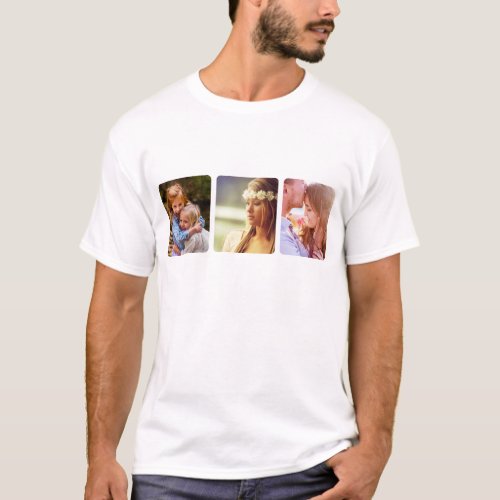 Your 3 Photos Template T_Shirt