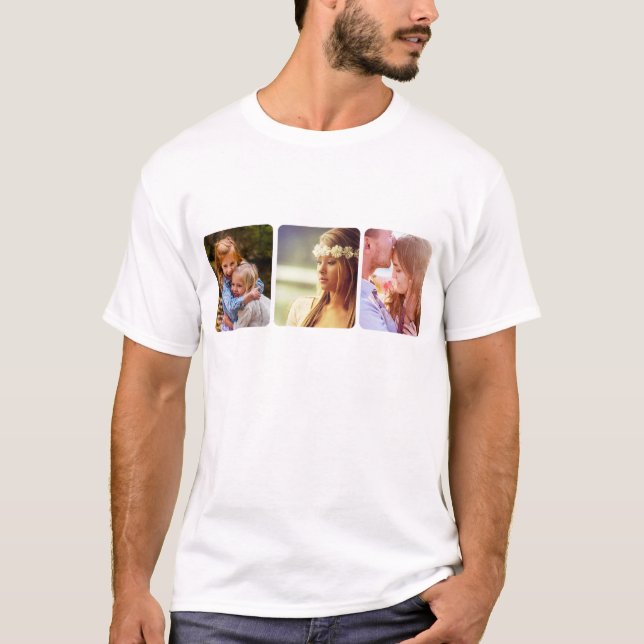 Your 3 Photos Template T-Shirt (Front)