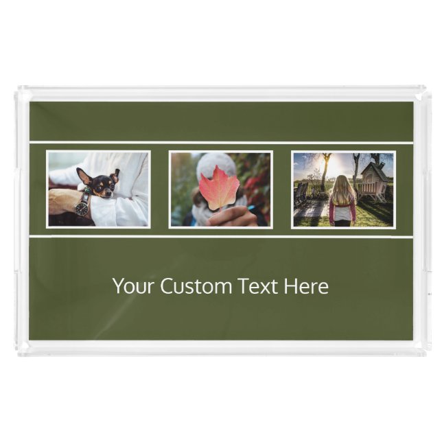 YOUR 3 PHOTOS & TEXT custom trays (Front)