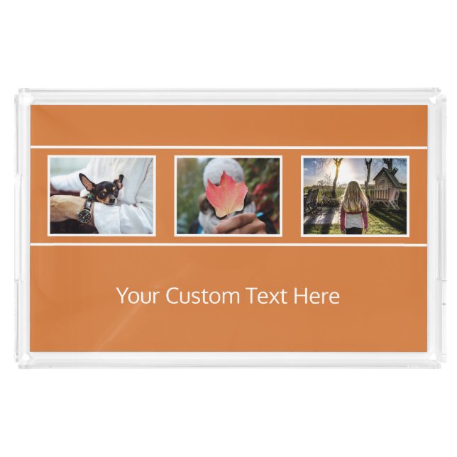 YOUR 3 PHOTOS & TEXT custom trays (Front)