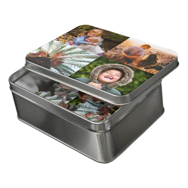 Your 4 Photos Acrylic Puzzle in Case Edge Print (Lid Open)