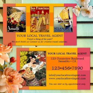 Your 4 Photos Bold Colored Portfolio Travel Business Card