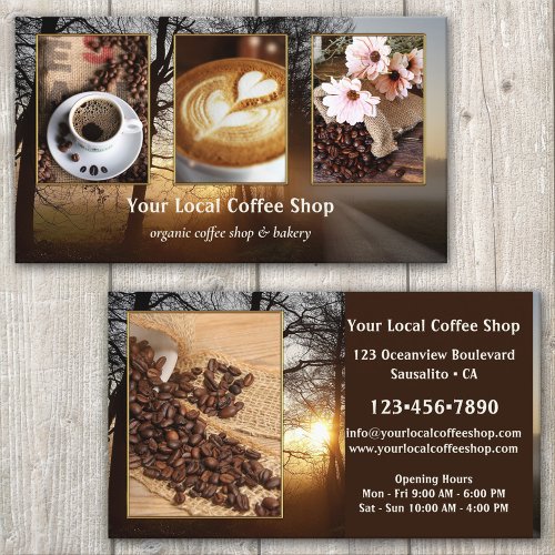 Your 4 Photos Coffee Shop Template Business Card