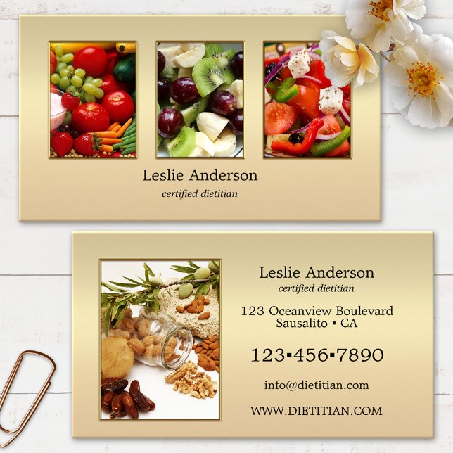 Your 4 Photos Dietitian or Nutrionist Business Card (Creator Uploaded)