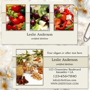 Your 4 Photos Dietitian or Nutrionist Elegant Business Card