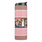 YOUR 4 PHOTOS & NAME Stripes Pattern tumbler (Rotated Left)