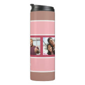 YOUR 4 PHOTOS & NAME Stripes Pattern tumbler (Rotated Right)