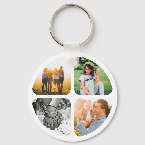 Your 4 Photos Round Keychain