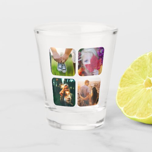 Your 4 Photos Rounded Shot Glass Template