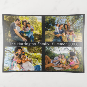 YOUR 4 Photos & Text custom trinket trays