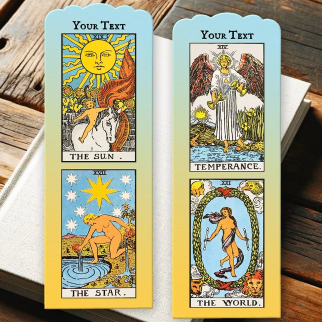 Your 4 Tarot Cards Spiritual Reading Bookmarks (Bookmark featuring your custom images or tarot cards - artistic spiritual gifts)