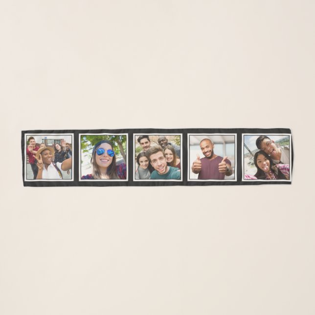 YOUR 5 Square Photos custom scarf (Front (Horizontal))