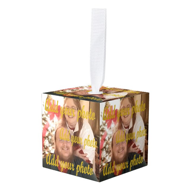 Your 6 Different Photos Block Ornament (Front Angled)