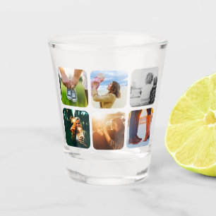 Your 6 Photos Rounded Shot Glass Template