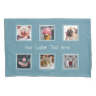 YOUR 6 PHOTOS, TEXT & COLOR pillowcases