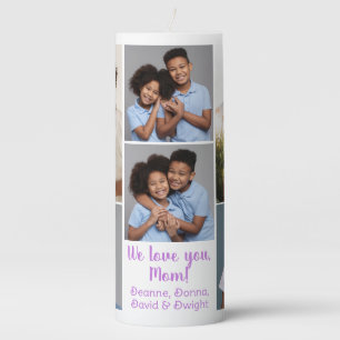 Your 6 Photos & Text Pillar Candle