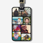 Your 8 Photo Luggage Travel Tag<br><div class="desc">Your 8 photos personalized travel luggage tag with black rounded border and personalized contact details on back. Make sure your bag or case stands out and can be found easily after arrival.</div>