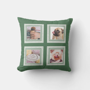 YOUR 8 PHOTOS custom color throw pillows