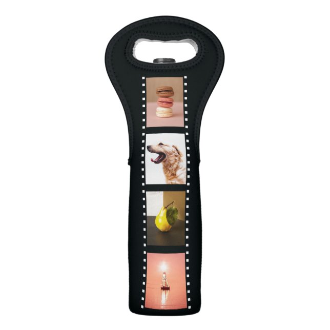 YOUR 8 PHOTOS custom wine tote (Back)