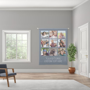 YOUR 9 Photos & Custom Text & Color Sheer Curtains