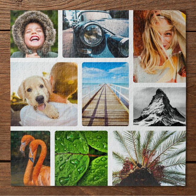 Your 9 Photos Jigsaw Puzzle Collage Framed White (Creator Uploaded)