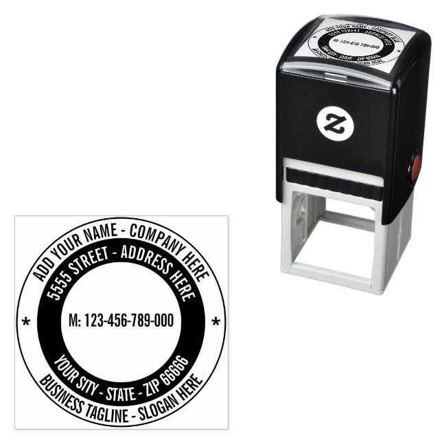 Your Address Name Round Self-inking Stamp (In Situ)
