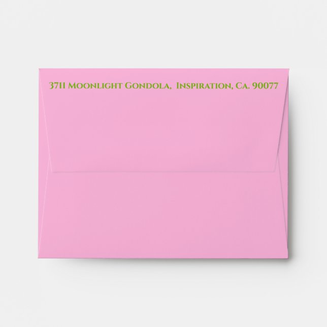 YOUR ADDRESS on Back:  CHOOSE COLOR OF ENVELOPES! Envelope (Back (Top Flap))