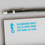 Your Address or Text Stylish Seahorse Pick Color Self-inking Stamp