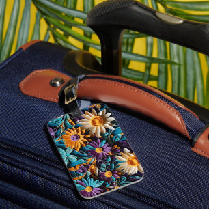 Your Adventure Awaits! Quilled Colorful Floral  Luggage Tag