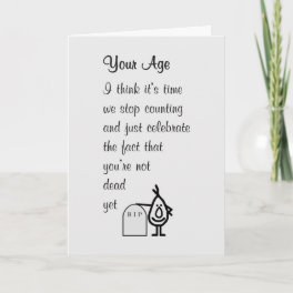 Your Age A Funny Happy Birthday Poem Card