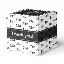 Your Age Offset Number Pattern -  Black/White Favor Boxes