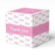 Your Age Offset Number Pattern - Pink/White Favor Boxes