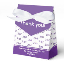 Your Age Offset Number Pattern - Purple/White Favor Boxes