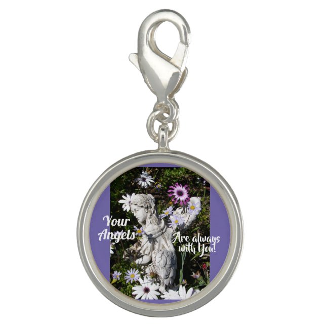 Your Angels Are Always with You Floral Angel Charm (Front)
