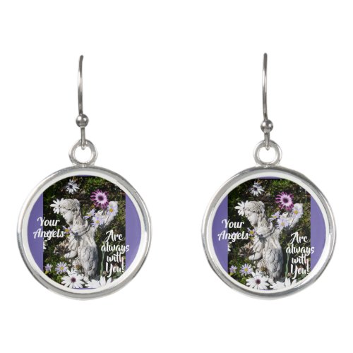 Your Angels Are Always with You Floral Angel Earrings